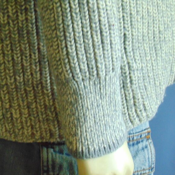 Rag & Bone Gray Marled Cotton Wool V-Neck Chunky Pullover Sweater Sm - Picture 4 of 8